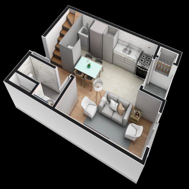 Apartamento duplex com lavabo, sacada e lareira em Gramado para venda